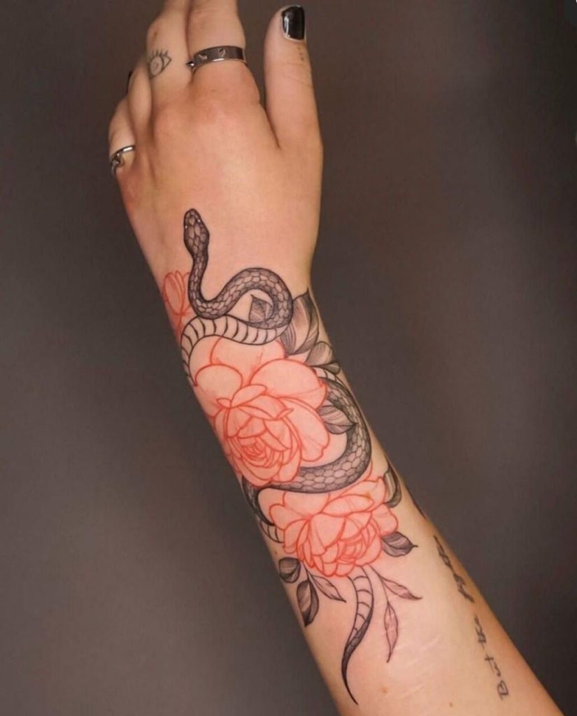 red snake tattoo